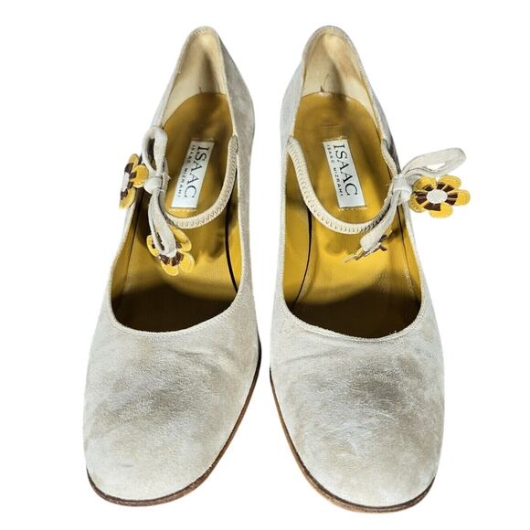 Isaac Mizrahi Made in Italy Tan Suede Mary Jane Heels | Women’s 7.5 - Picture 6 of 11